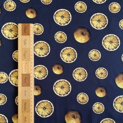 Хлопок сатинового переплетения с принтом лимоны