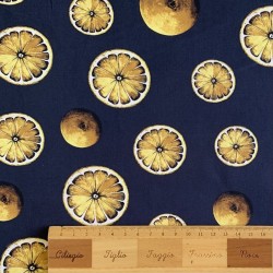Хлопок сатинового переплетения с принтом лимоны