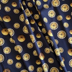 Хлопок сатинового переплетения с принтом лимоны