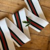 Подвязы трикотажные молочно-белые с красной, зелёными и чёрными полосками, вискозные