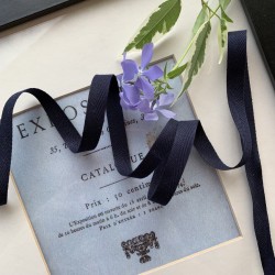 Средней плотности репсовая лента темно-синяя однотонная