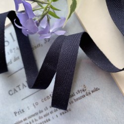 Средней плотности репсовая лента темно-синяя однотонная