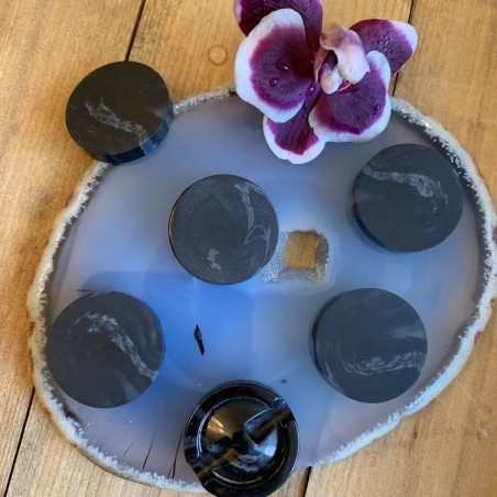 Пуговицы костюмные черно-серые 25 мм на плоской ножке