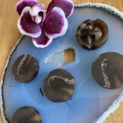 Пуговицы костюмные серо-коричневые  21 мм на плоской ножке