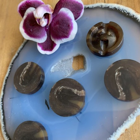 Пуговицы костюмные серо-коричневые  21 мм на плоской ножке