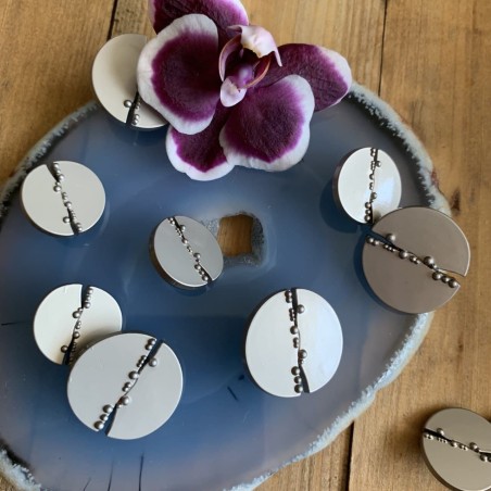 Пуговицы металлические серебристые матовые