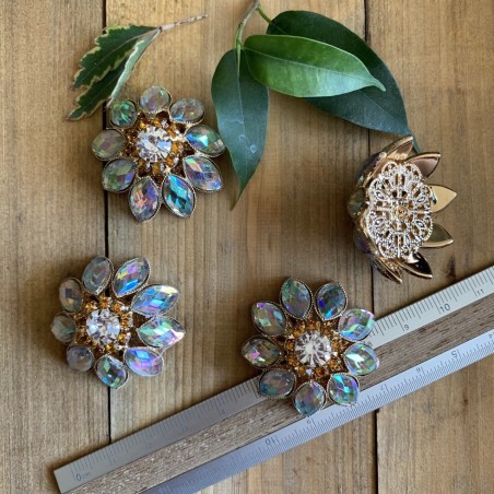 Пуговицы из золотистого металла со стразами хамелеон