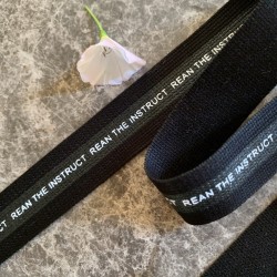 Лента декоративная репсовая плотная с принтом, ширина 2.5 см