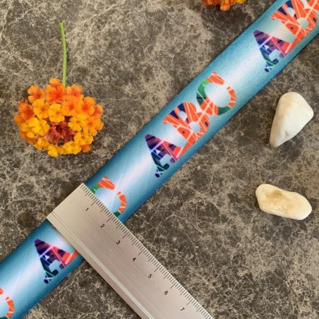 Лента репсовая декоративная с ярким принтом, ширина 2.5 см