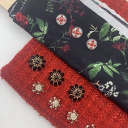 Ткань шёлк 100% полупрозрачный, шелковая органза с цветочным принтом