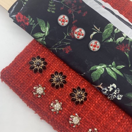 Ткань шёлк 100% полупрозрачный, шелковая органза с цветочным принтом