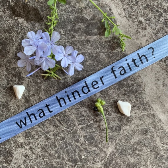 Лента киперная мягкая голубая с принтом