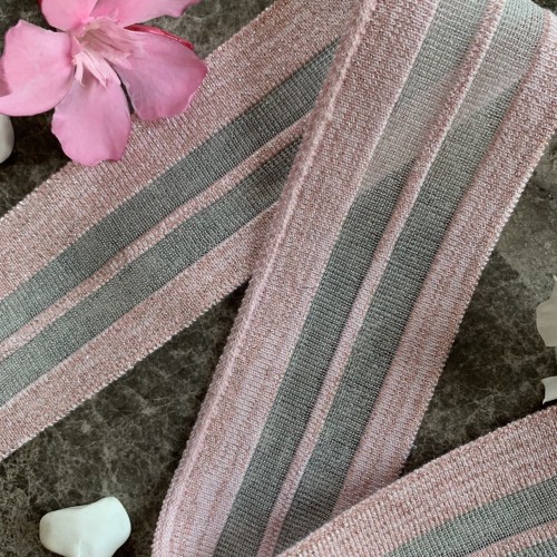 Подвязы трикотажные светло-розовые с люрексом 2