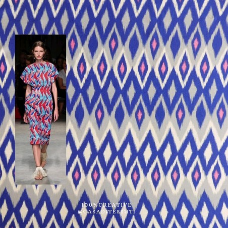 Ткань вискоза 100% с принтом икат