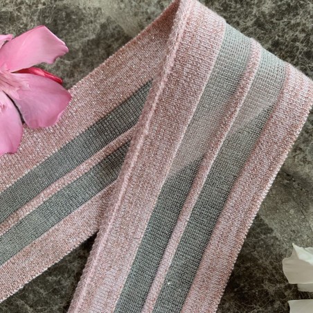 Подвязы трикотажные светло-розовые с люрексом