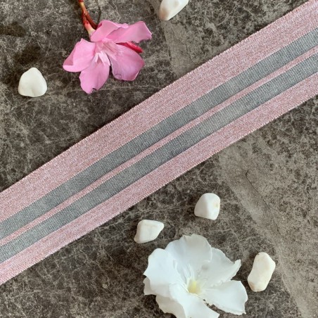 Подвязы трикотажные светло-розовые с люрексом