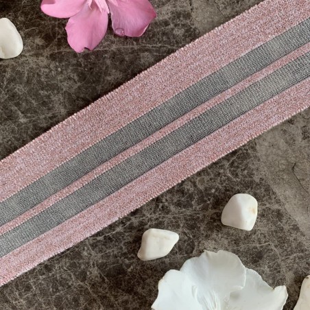 Подвязы трикотажные светло-розовые с люрексом