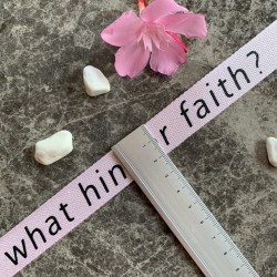 Лента киперная мягкая светло-розовая с принтом,