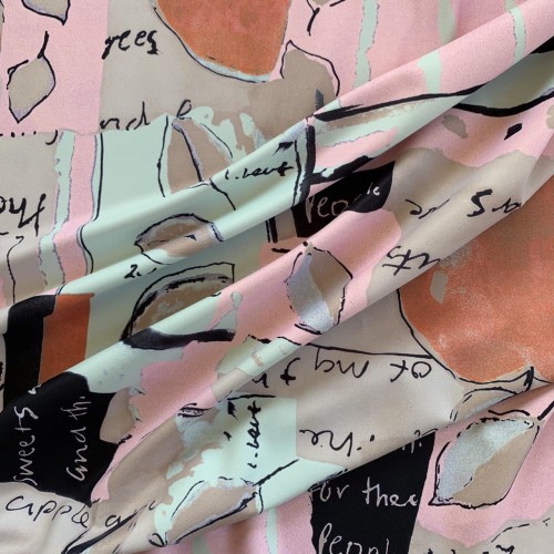 Ткань креп с растительным принтом