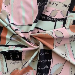 Ткань креп с растительным принтом