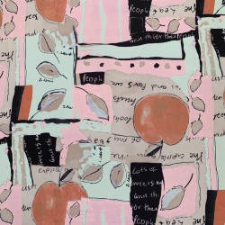 Ткань креп с растительным принтом