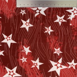 Шифон красный с принтом звезды