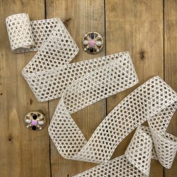 Кружево хлопковое ажурное молочное 32 мм