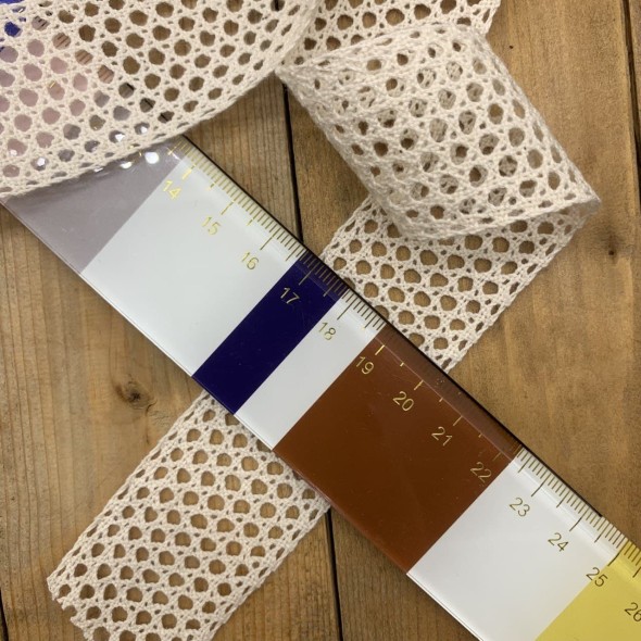 Кружево хлопковое ажурное молочное 32 мм