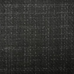 Твид однотонный классический чёрный с блестящей нитью в тон