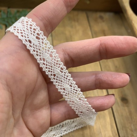 Кружево хлопковое ажурное молочное 15 мм