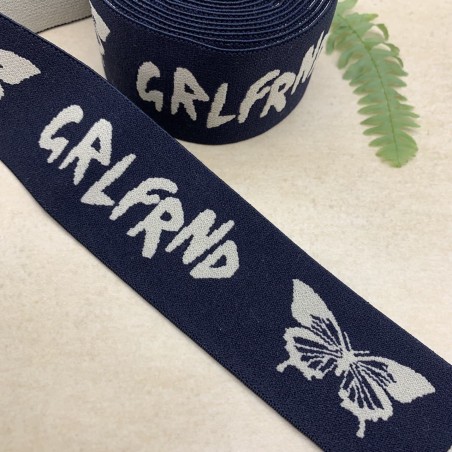 Резинка эластичная для пояса темно-синяя, 4 см