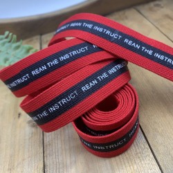 Тесьма репсовая плотная с контрастным принтом 2.5 см