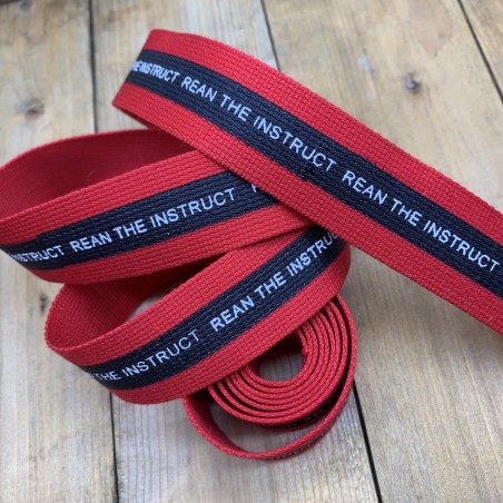 Тесьма репсовая плотная с контрастным принтом 2.5 см