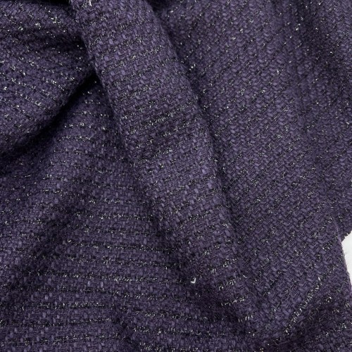 Твид однотонный классический фиолетовый с блестящей нитью в тон 2