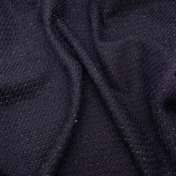 Твид однотонный классический фиолетовый с блестящей нитью в тон