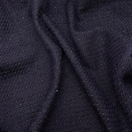 Твид однотонный классический фиолетовый с блестящей нитью в тон