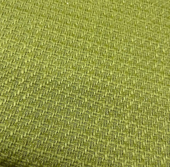 Твид однотонный классический лаймовый с блестящей нитью в тон