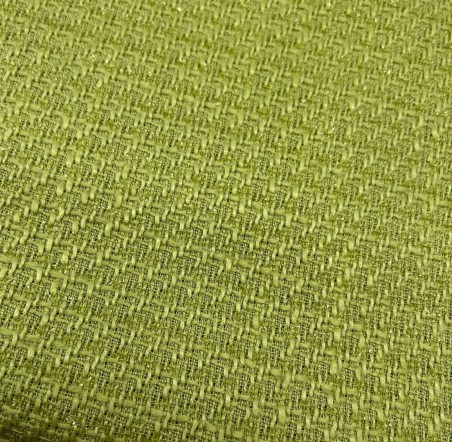Твид однотонный классический лаймовый с блестящей нитью в тон