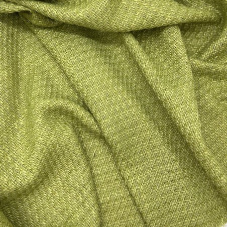 Твид однотонный классический лаймовый с блестящей нитью в тон