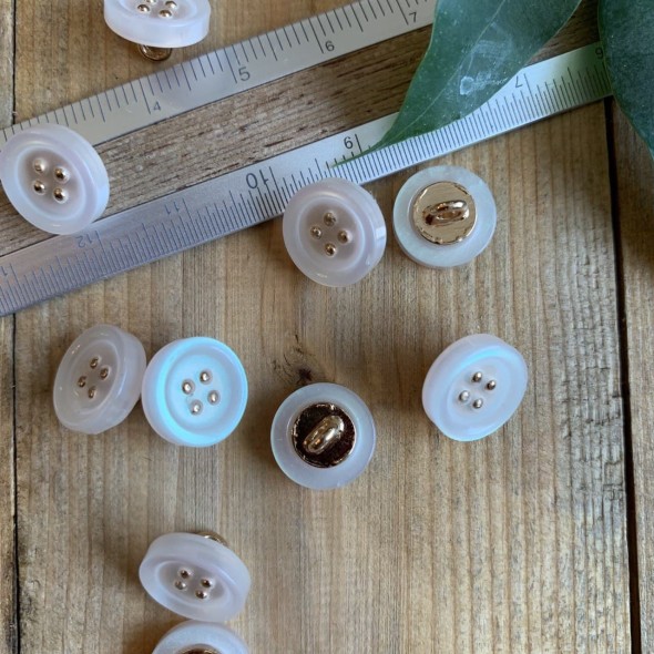 Пуговицы рубашечные с перламутровым эффектом, 11.5 мм