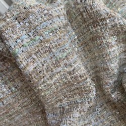 Твид меланжевый в пастельных тонах с мелкими пайетками