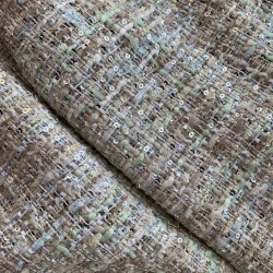 Твид меланжевый в пастельных тонах с мелкими пайетками