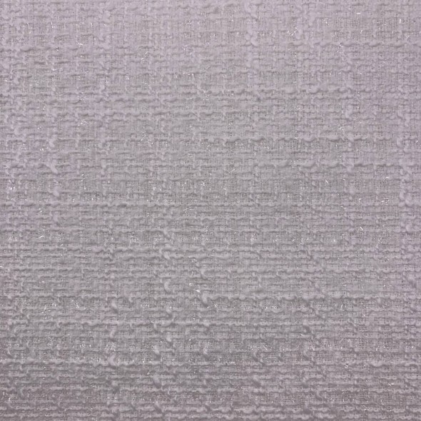 Ткань твид классический белый с блестящей нитью в тон