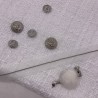Ткань твид классический белый с блестящей нитью в тон