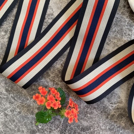 Тесьма репсовая полосатая, 3.8 см, для отделки одежды
