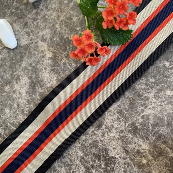 Тесьма репсовая полосатая, 3.8 см, для отделки одежды