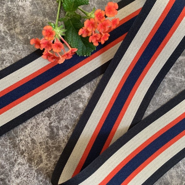 Тесьма репсовая полосатая, 3.8 см, для отделки одежды