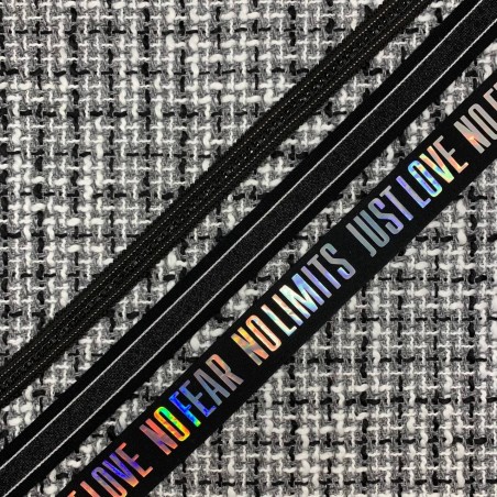 Ткань твид серый в клетку с белыми и чёрными нитями