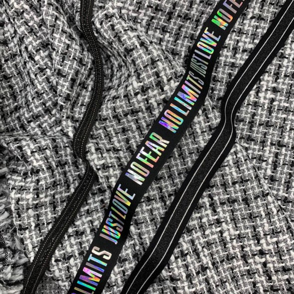 Ткань твид серый в клетку с белыми и чёрными нитями