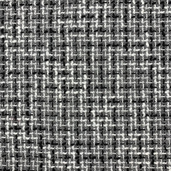 Ткань твид серый в клетку с белыми и чёрными нитями